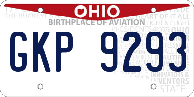 OH license plate GKP9293