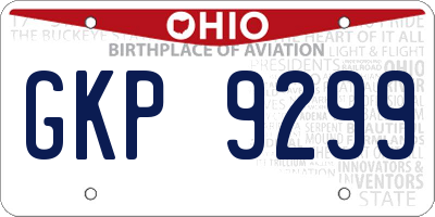 OH license plate GKP9299