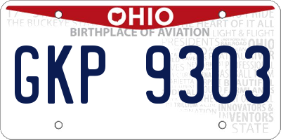 OH license plate GKP9303