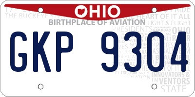 OH license plate GKP9304