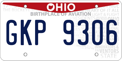 OH license plate GKP9306