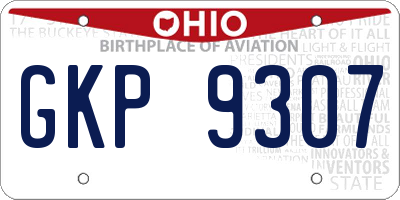 OH license plate GKP9307