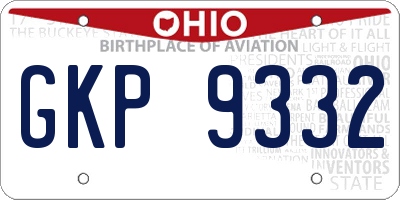 OH license plate GKP9332