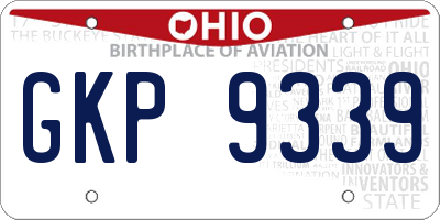 OH license plate GKP9339