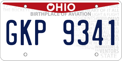OH license plate GKP9341
