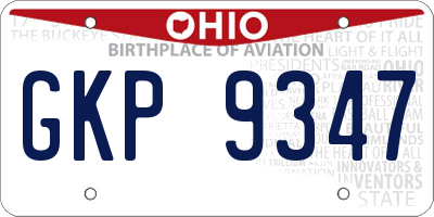OH license plate GKP9347