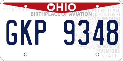 OH license plate GKP9348