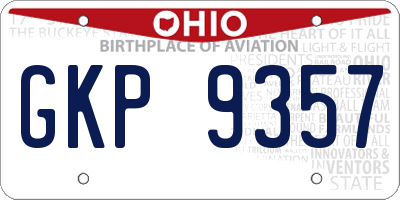 OH license plate GKP9357