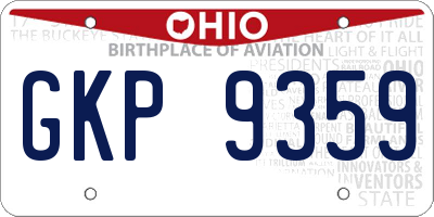 OH license plate GKP9359
