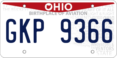 OH license plate GKP9366