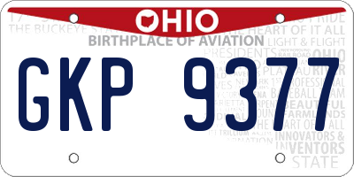 OH license plate GKP9377
