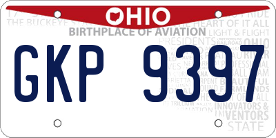 OH license plate GKP9397