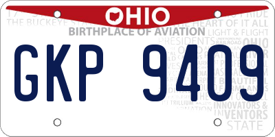 OH license plate GKP9409