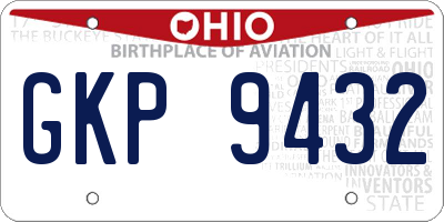 OH license plate GKP9432