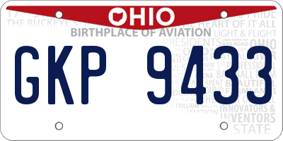 OH license plate GKP9433