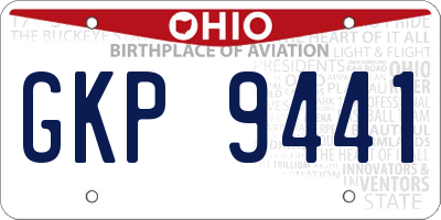 OH license plate GKP9441
