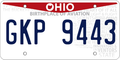 OH license plate GKP9443
