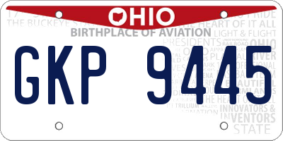 OH license plate GKP9445