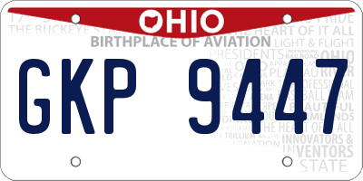 OH license plate GKP9447