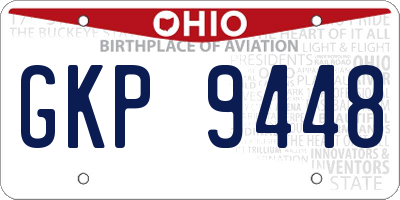 OH license plate GKP9448