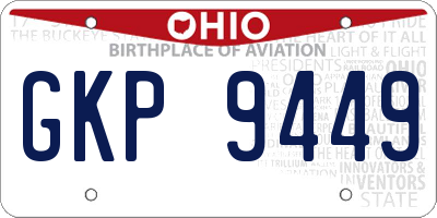 OH license plate GKP9449