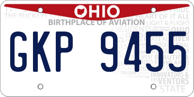 OH license plate GKP9455