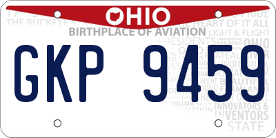 OH license plate GKP9459