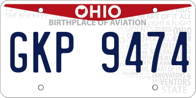 OH license plate GKP9474