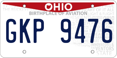 OH license plate GKP9476