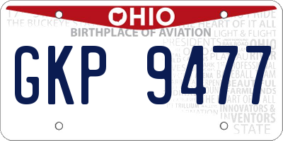 OH license plate GKP9477