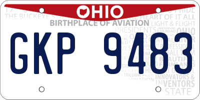 OH license plate GKP9483