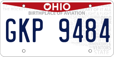 OH license plate GKP9484