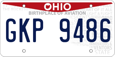 OH license plate GKP9486
