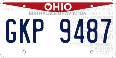 OH license plate GKP9487