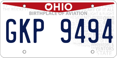 OH license plate GKP9494