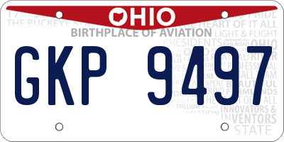 OH license plate GKP9497