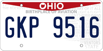 OH license plate GKP9516
