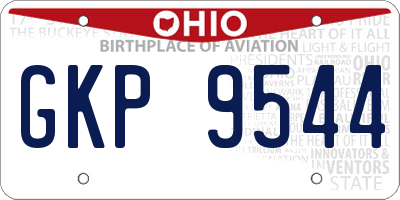 OH license plate GKP9544