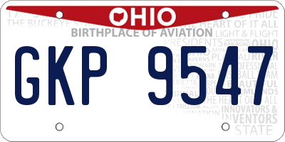 OH license plate GKP9547