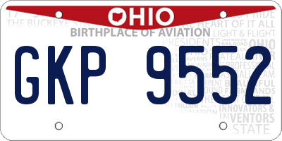OH license plate GKP9552