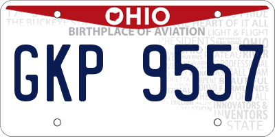 OH license plate GKP9557
