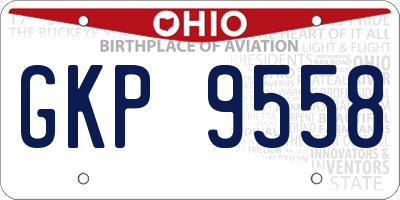 OH license plate GKP9558