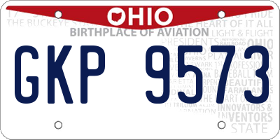 OH license plate GKP9573