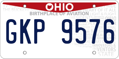 OH license plate GKP9576