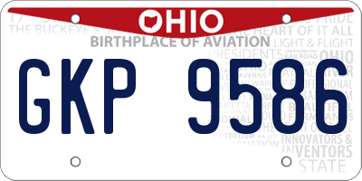 OH license plate GKP9586