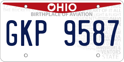OH license plate GKP9587