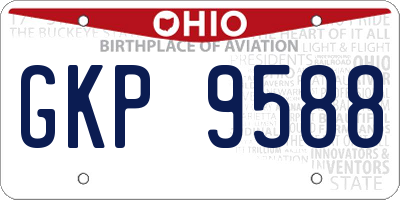 OH license plate GKP9588