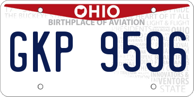OH license plate GKP9596