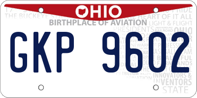 OH license plate GKP9602