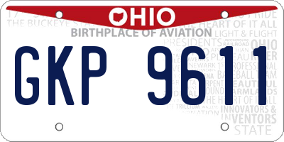 OH license plate GKP9611